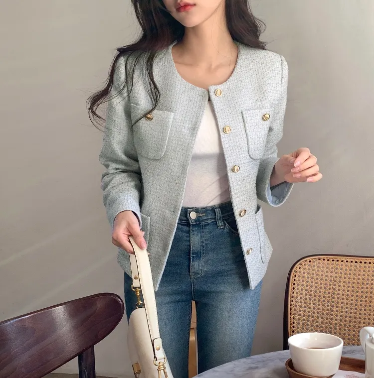 가을 격식룩에 딱 맞는
멜로샤 트위드 자켓