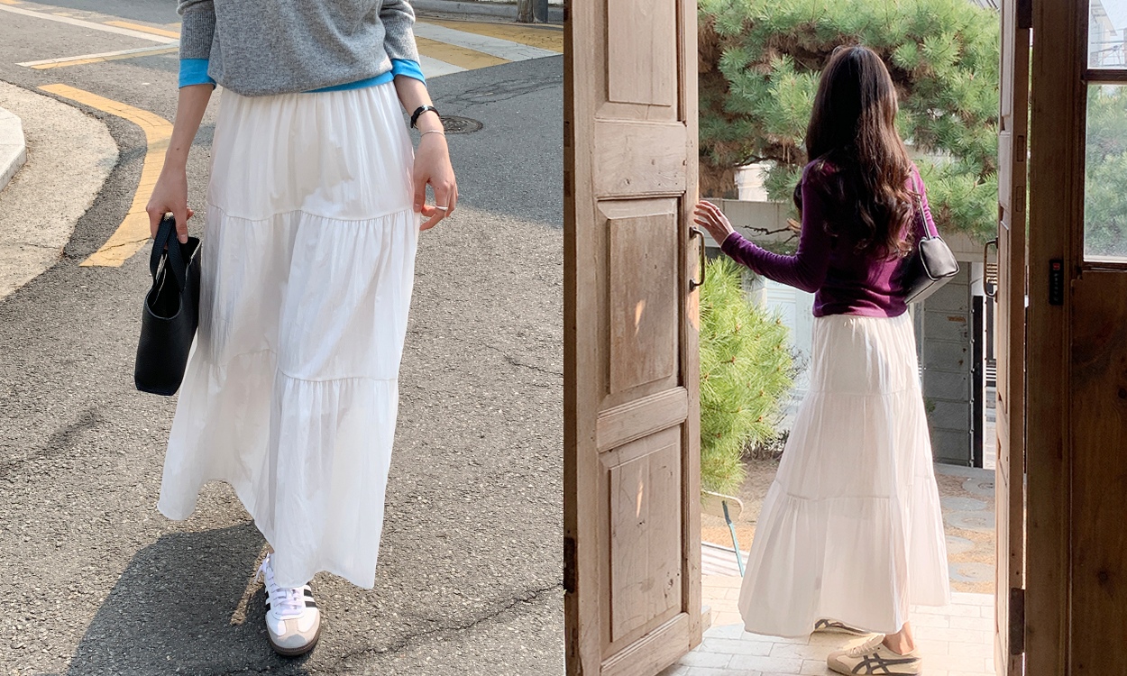 구김 걱정 없이 입는
자체제작 캉캉 롱 스커트