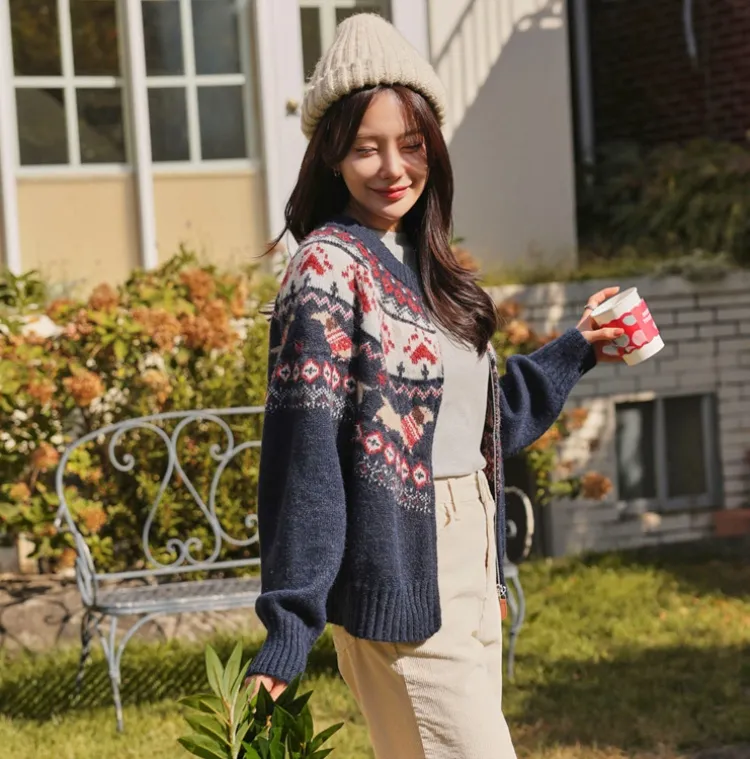 징글벨처럼 경쾌한 당신~
눈꽃크리 노르딕집업니트