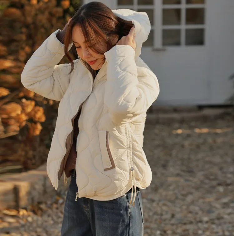 뚱땡이 패딩 이젠 놉!
컬러배색 스트링 후드패딩