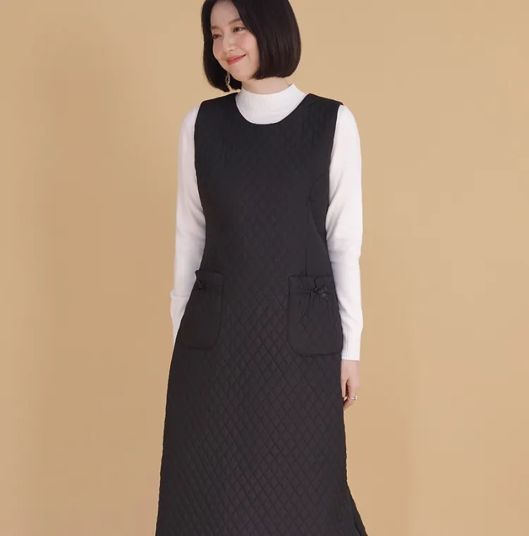 다이아 누빔 원피스