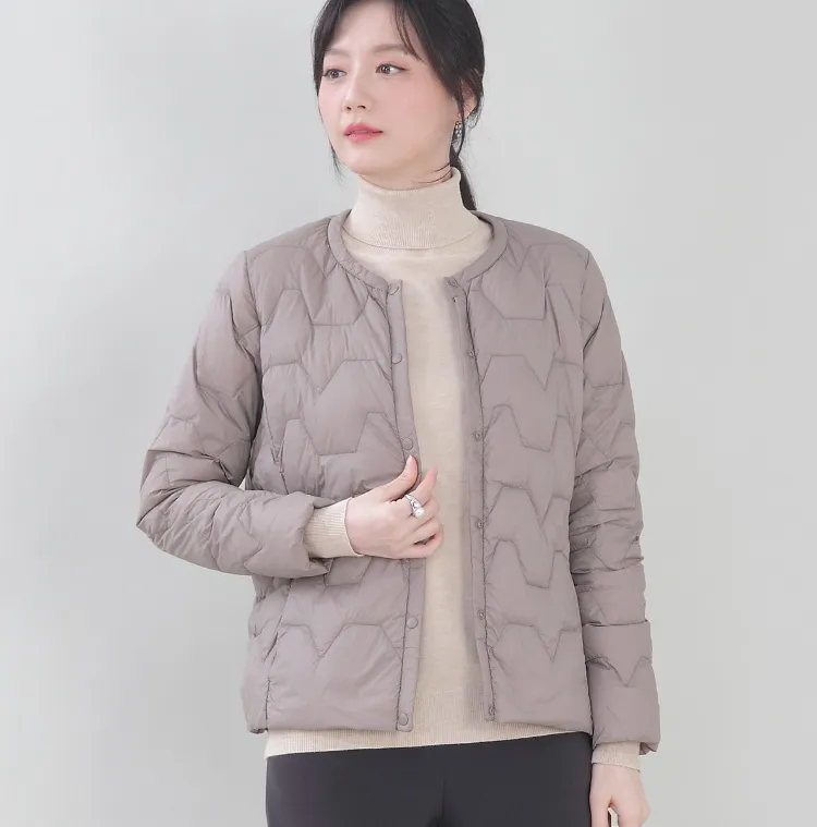 심쿵 지그재그 경량 패딩