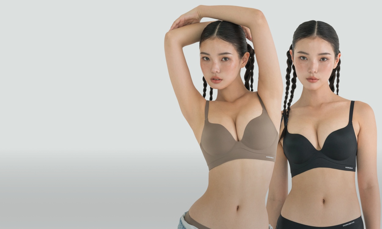 안정감과 모아주는 힘이
강한 일체형 볼륨업 브라