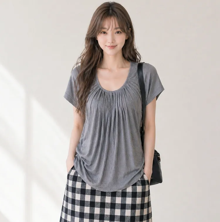 SNS 화제의 ITEM!
셔링 반팔 티셔츠