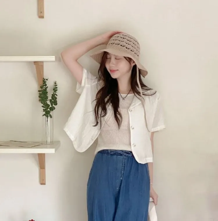 햅번 칼라리스
크롭 쿨셔츠 자켓
