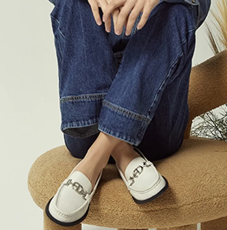 천연 양가죽 로퍼