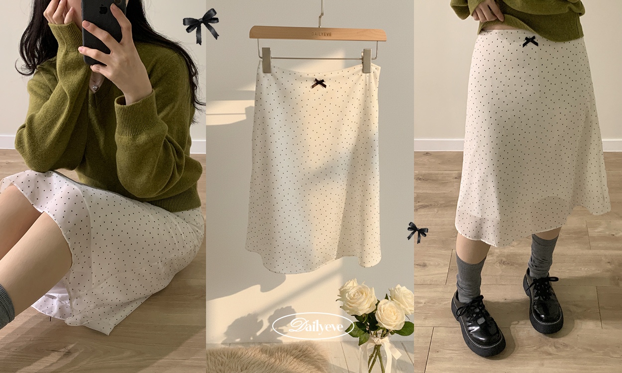 사랑스러움 치사량 초과!
살랑이는 도트 스커트:)