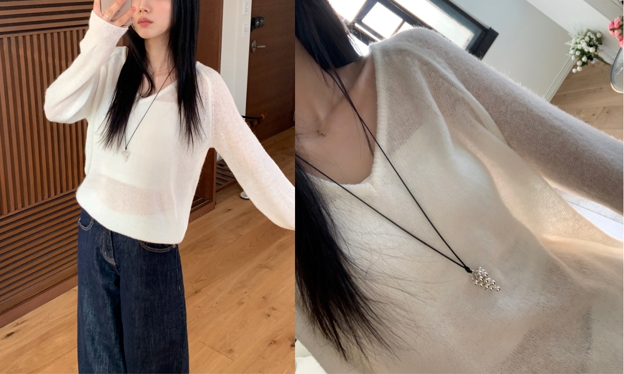 몽글몽글 모헤어 소재
여리핏 브이넥 니트