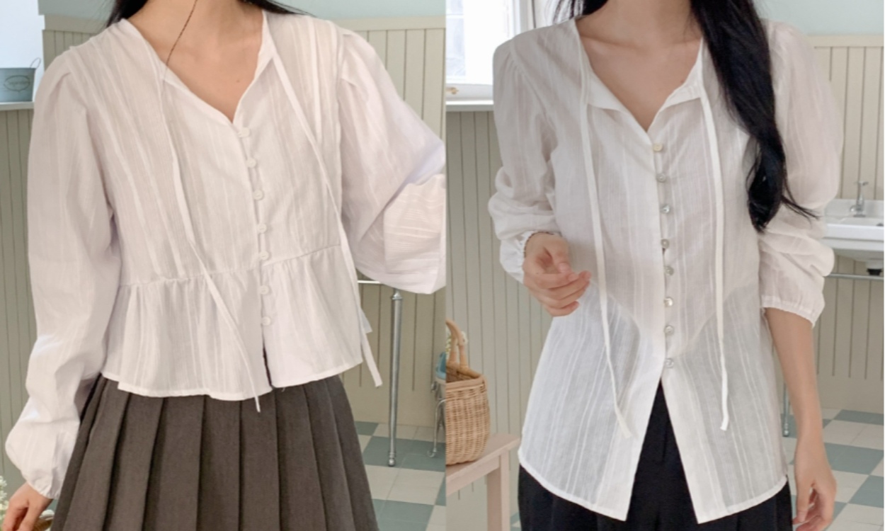 타이 블라우스 셔츠