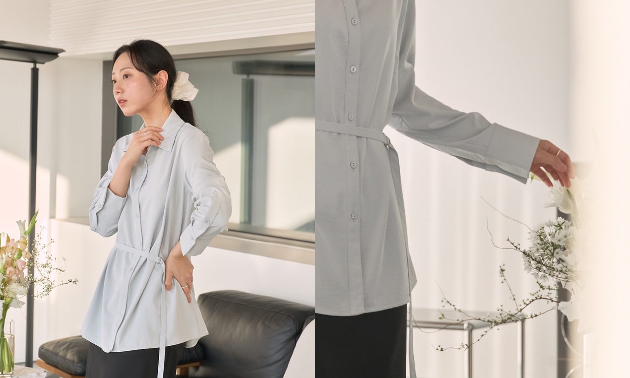 스치듯 아름다운 우아함
시느 벨티드 셔츠