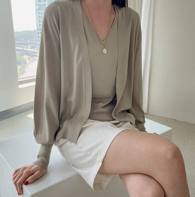 시원한 쿨 니트 소재의
나시 & 가디건 세트