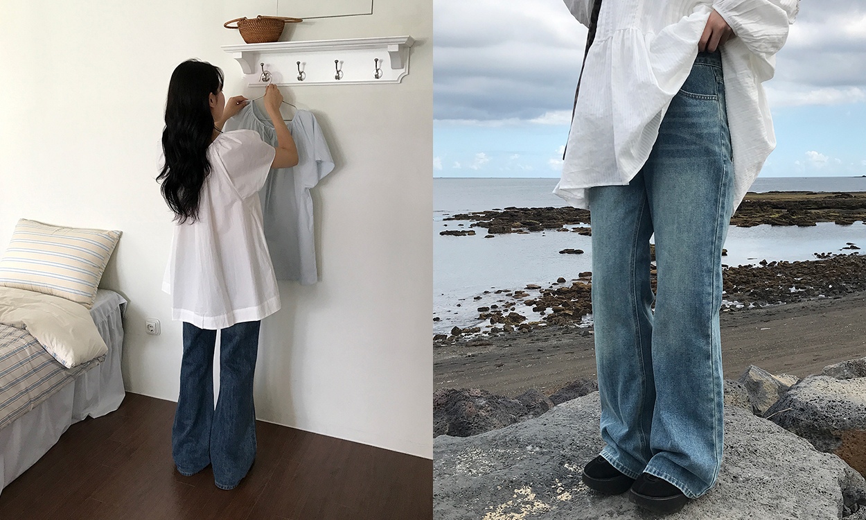 #체형보정 #부츠컷입문
빈티지 세미 부츠컷 데님