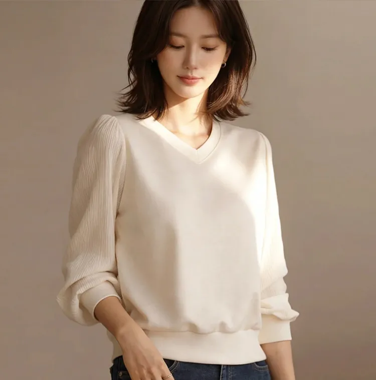 링클소매~ 여성스러워요
v 블로망 티블라우스