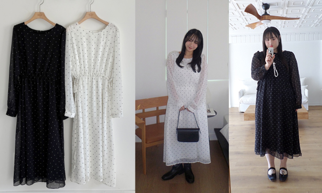 입춘과 함께 온 봄신상
도트 쉬폰 롱 원피스