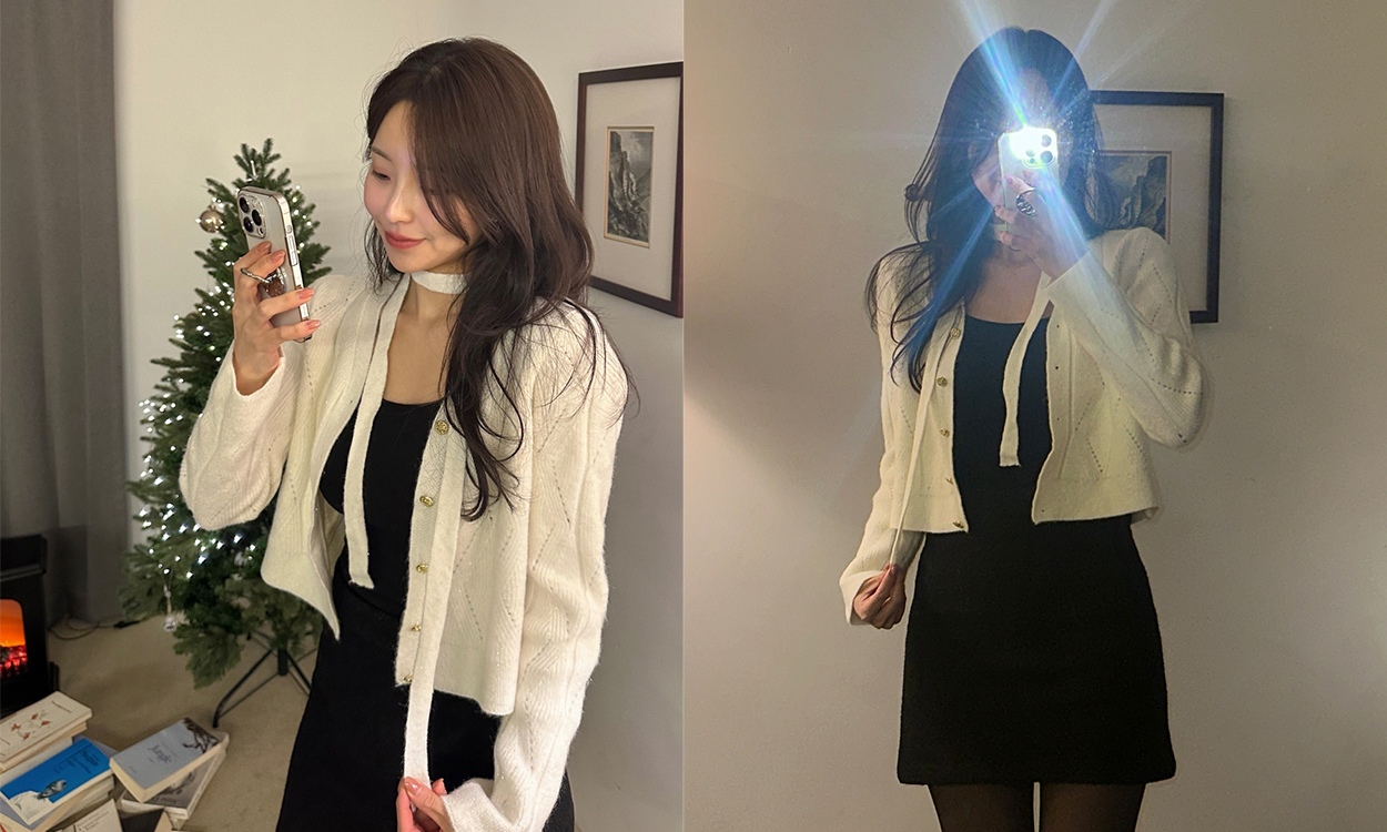 로맨틱 무드 가득한
펄 니트가디건 머플러세트