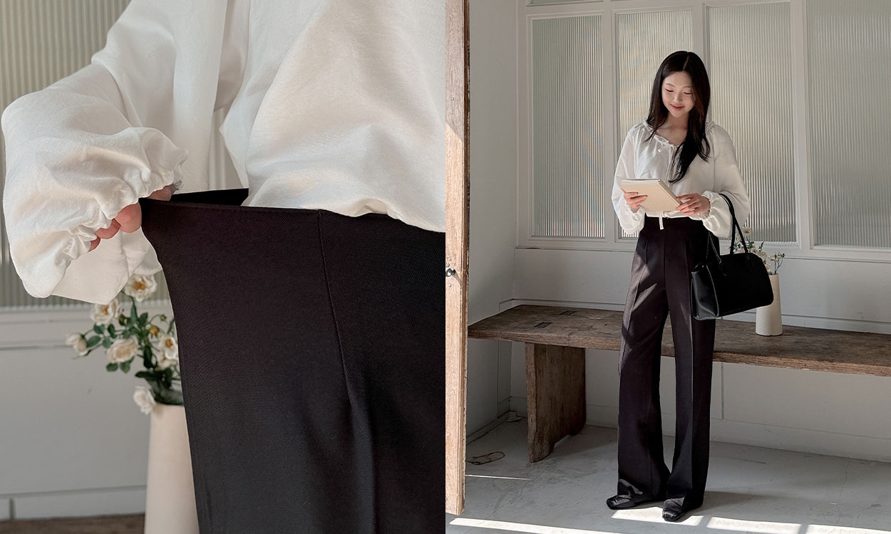 찰떡처럼 딱 맞는 핏
히든밴딩 부츠컷 슬랙스