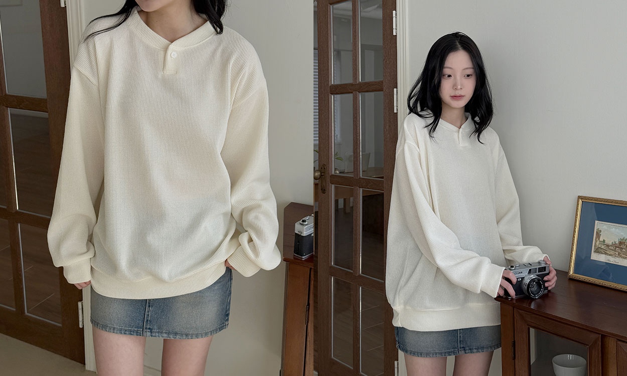 편하게 입기 좋은
헨리넥 니트 맨투맨