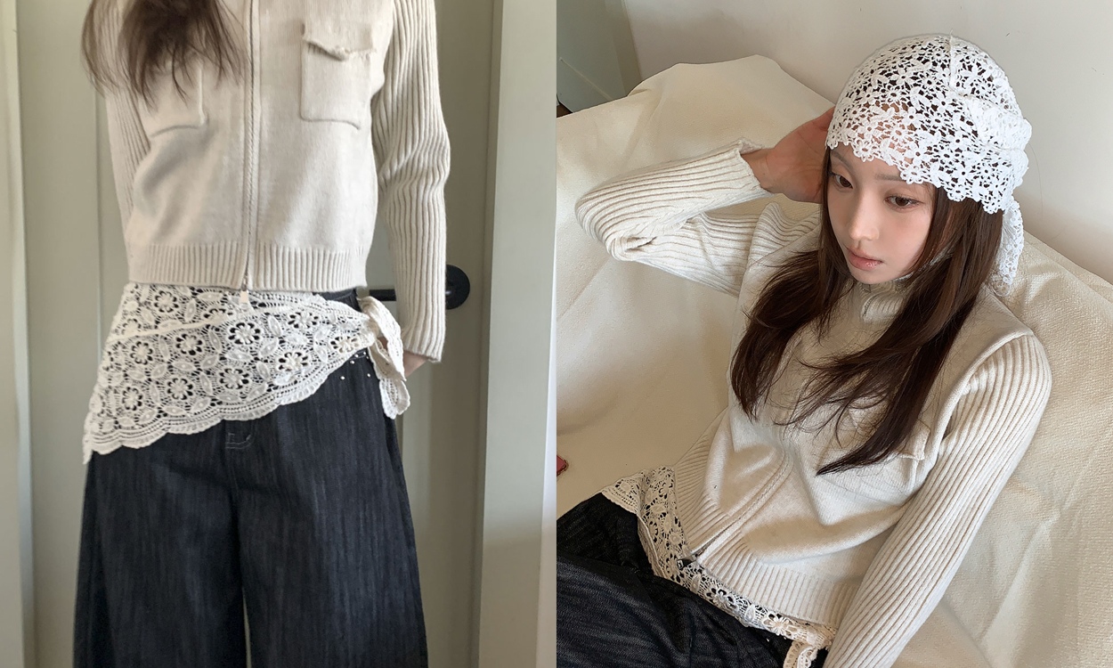 봄을 담은*✲ﾟ*｡ 
가든 레이스 스카프