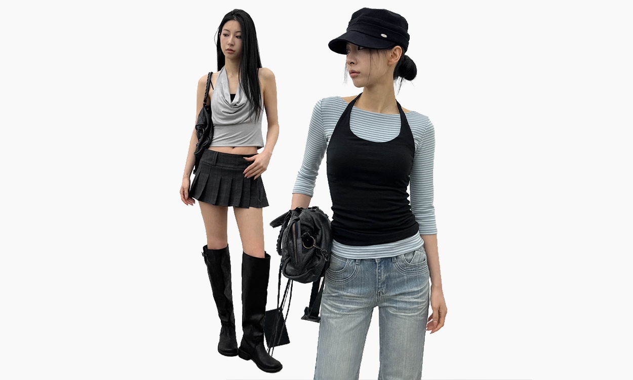 단독도, 레이어드도 완벽
홀터넥 상의