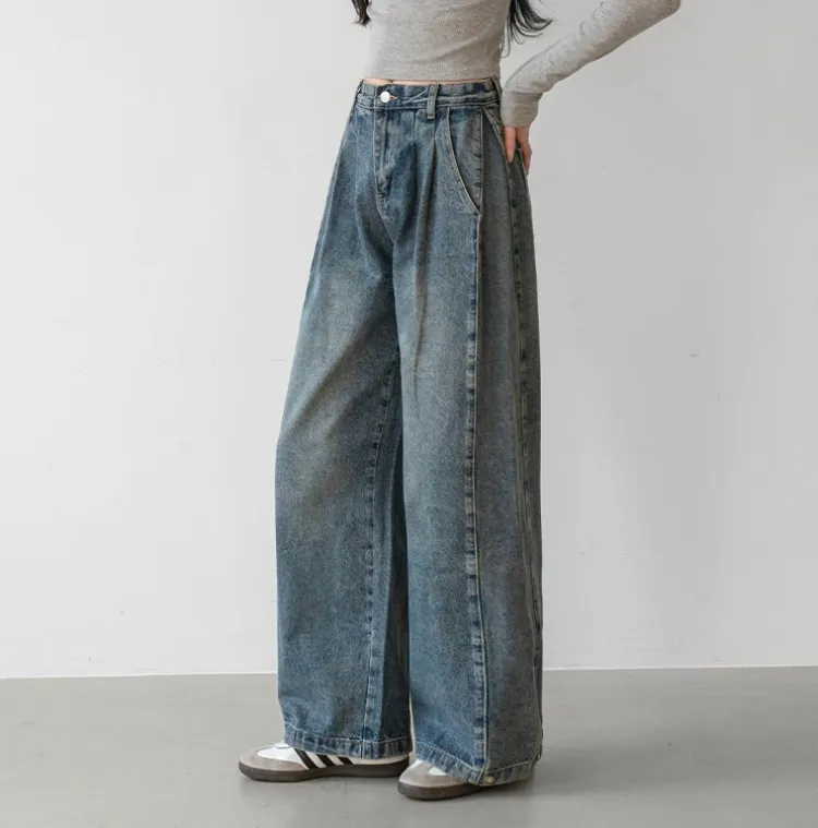 밑단 스냅으로 다양하게 
군살 제로 와이드 팬츠 