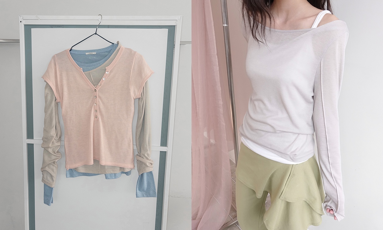 다양한 연출이 가능한
투웨이 절개 텐셀 긴소매