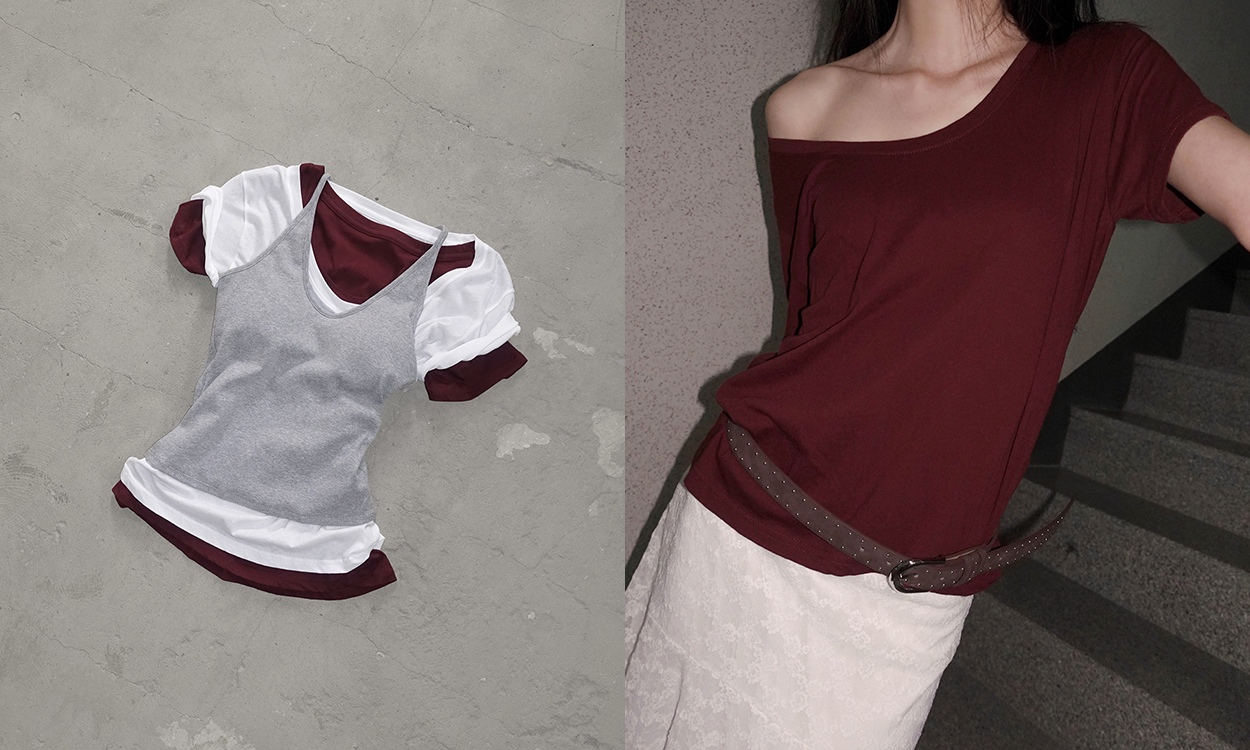 다양한 스타일링이 가능한
딥유넥 반소매 티셔츠