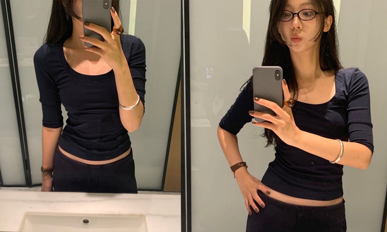 주문폭주 쉐입핏
스쿱넥으로 분위기를 살린