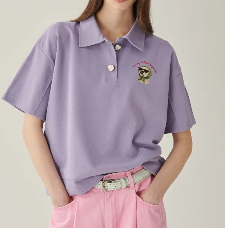 위트 있는 자수로 완성한
마이르핀 자수 티셔츠