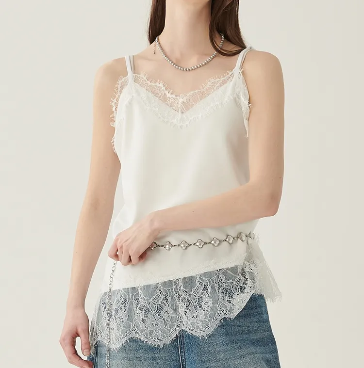 지금 유행 슬리브리스
레이스 레이어드