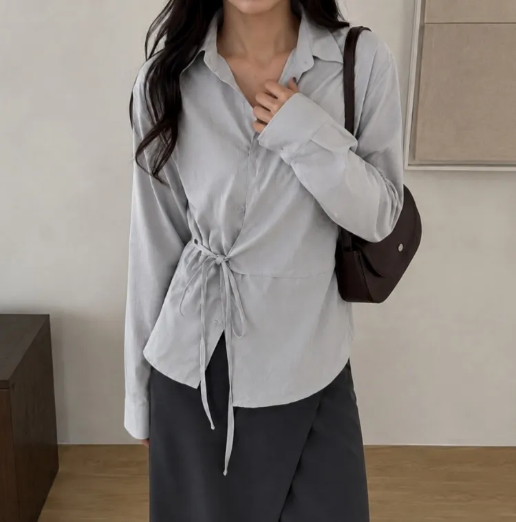 가을 하객룩 / 출근룩
언발 레이어드 랩셔츠