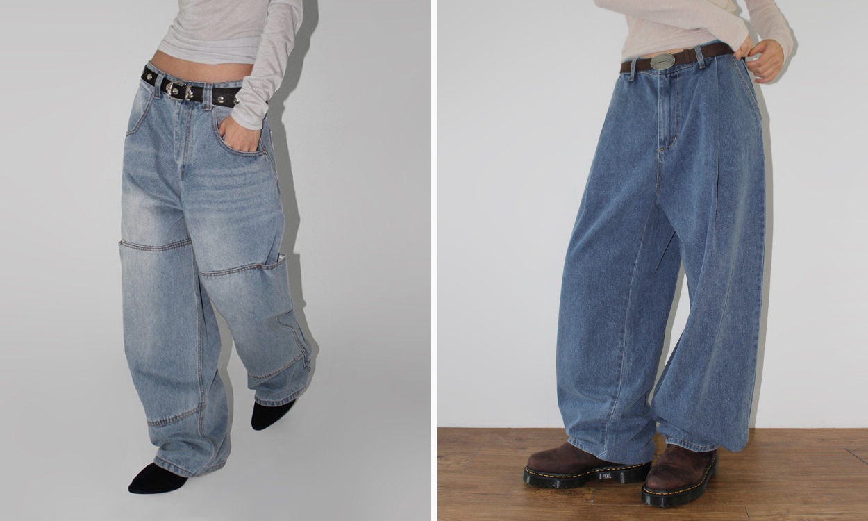 툭 떨어지는 와이드 핏
aAke pick 데님-