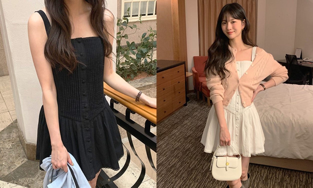 로맨틱한 분위기 연출
핀턱 뷔스티에 원피스