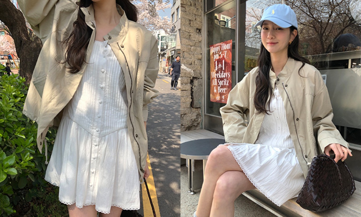 간절기에 제격인 아우터
히든버튼 야상자켓