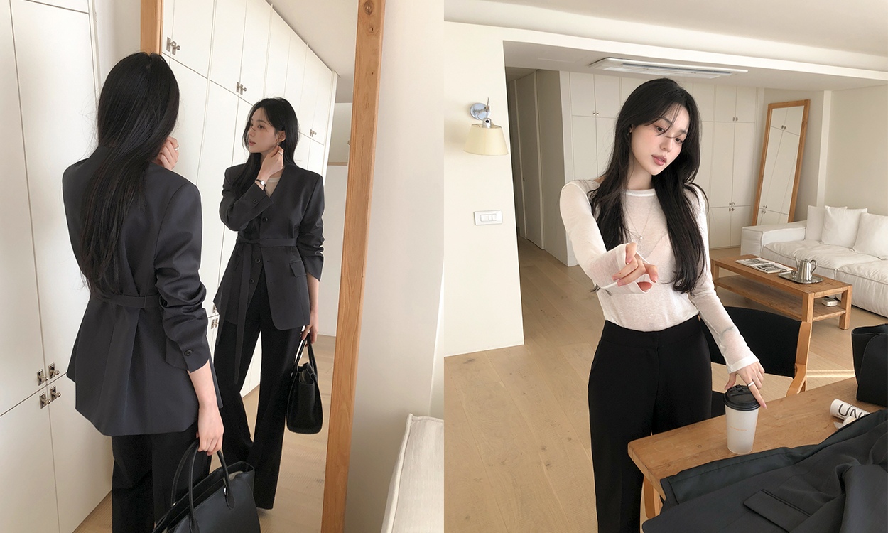 미니멀 텍스처 벨트자켓
렌느 단독진행 