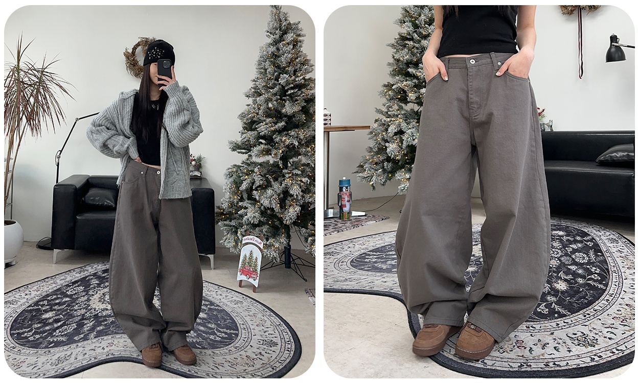 자연스러운 커브드 핏이
매력적인 코튼팬츠 :)