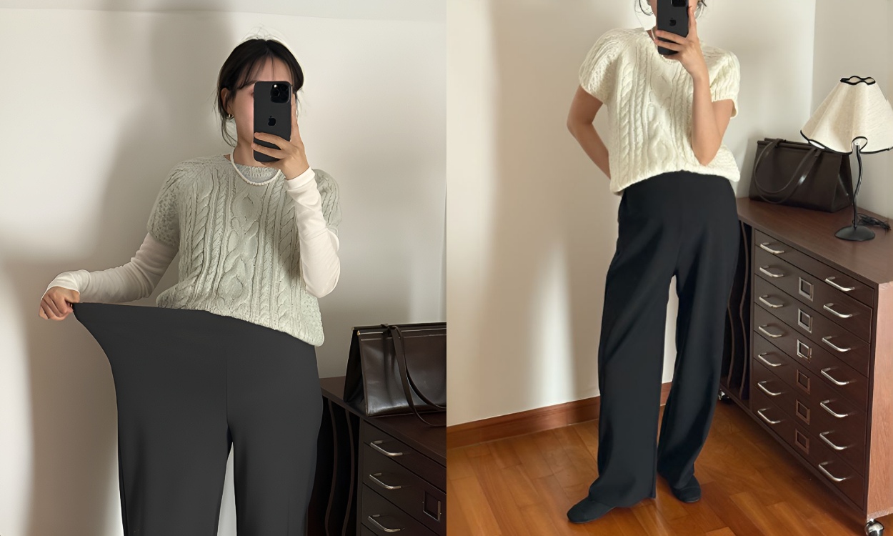 촤르르 봄 슬랙스
출산후까지 쭉-입어요:)