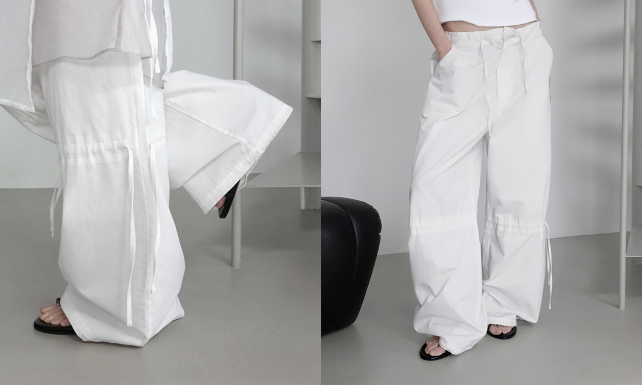 MNQ New Item
스트링와이드코튼팬츠