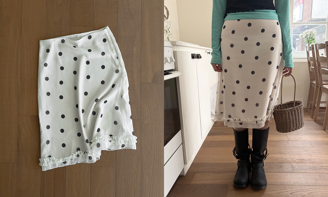 코디대로 주문폭주
트렌디 도트 프릴 스커트